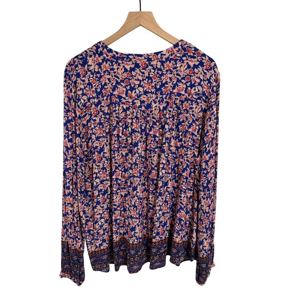 Knox Rose Boho Border Print LS Shirt Womens XL - Picture 2 of 9